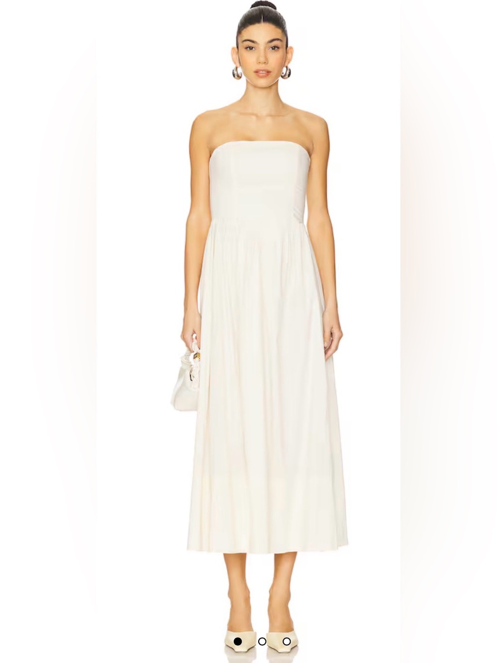 WeWoreWhat Strapless Corset Maxi Dress Ivory Cotton Poplin Size M
